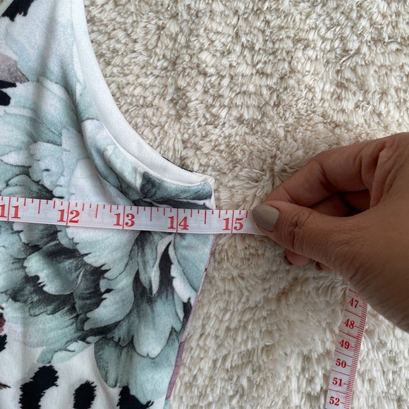 gaze Bodysuit Womens Size S White Floral Tank Top - Picture 5 of 6